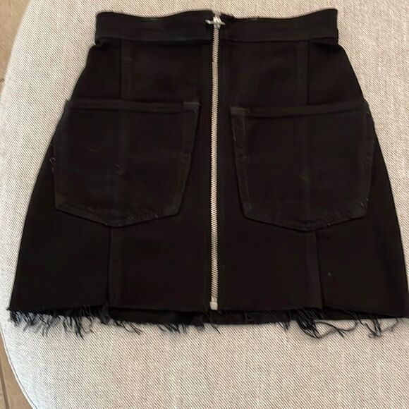 Re/Done Women Mini Denim‎ Black Skirt - Picture 1 of 6